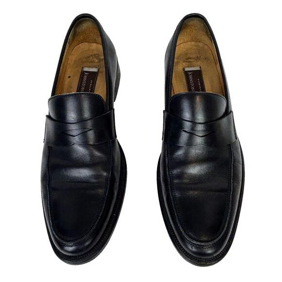 Johnston & Murphy Holden Penny Loafers Black Leather Shoes Made in Italy Men 8.5 main image 7